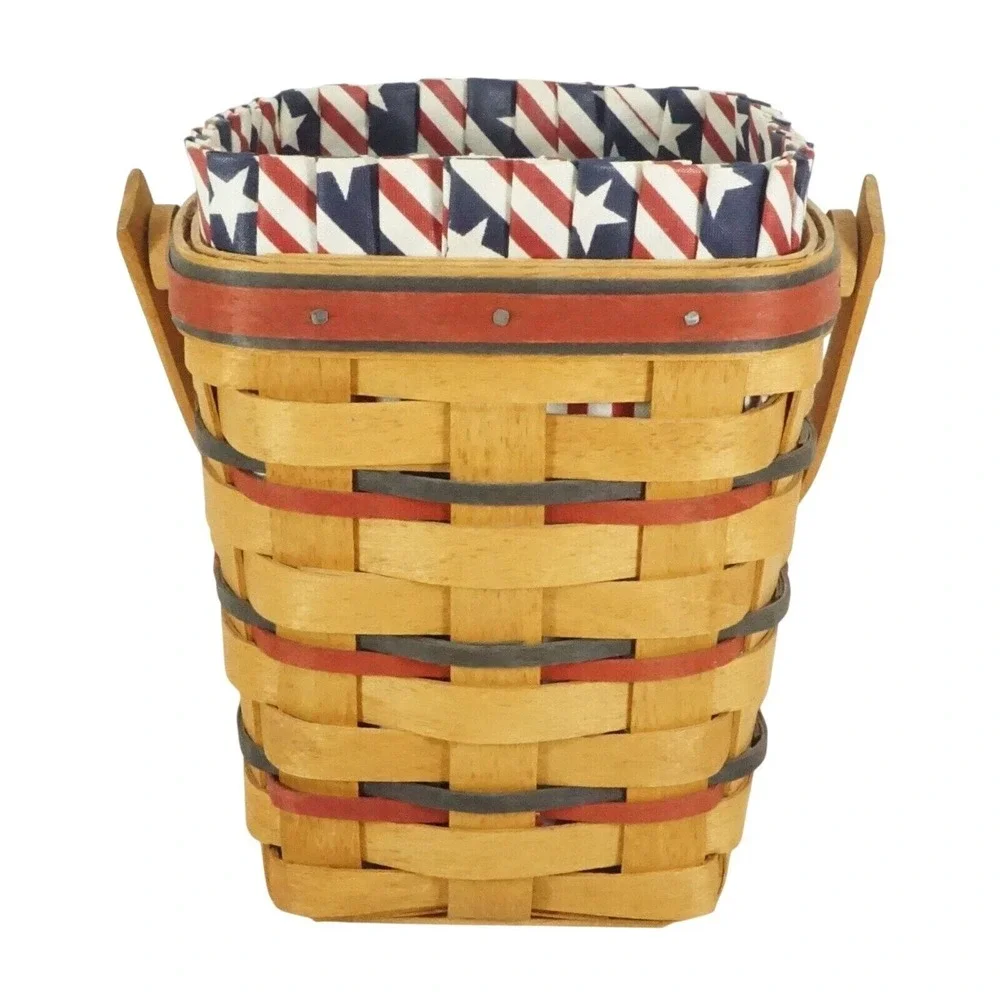 Longaberger Patriotic 1995 Carry-Along All American Basket Combo Liner Protector